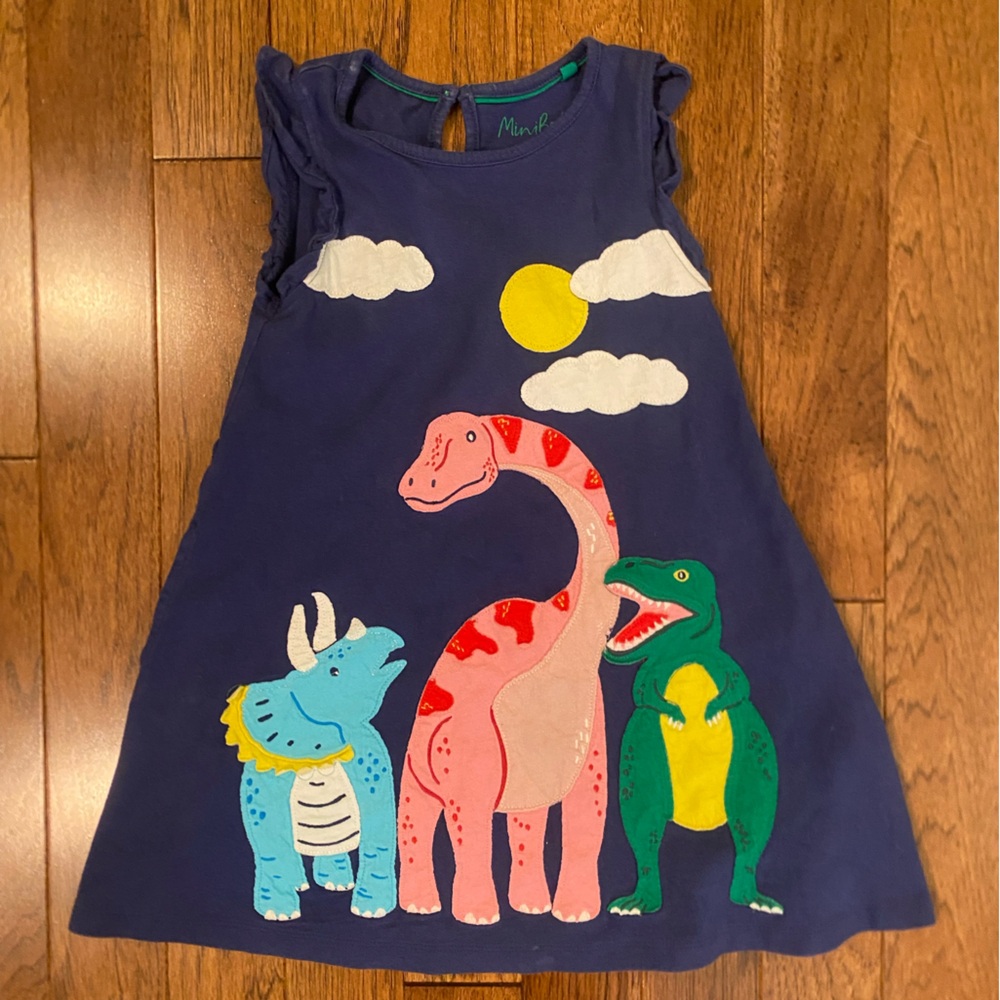 Mini Boden Blue Dinosaur Dress!
